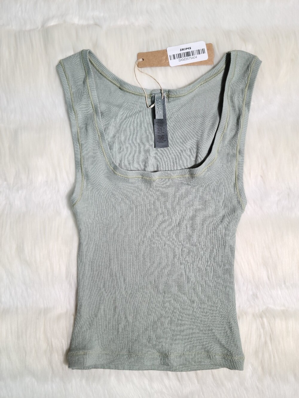SKIMS Cotton Rib Tank Mineral Women XS NEW